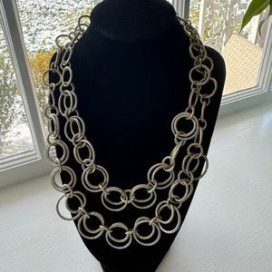 Two-Tiered Brushed Gold & Silver Necklace
